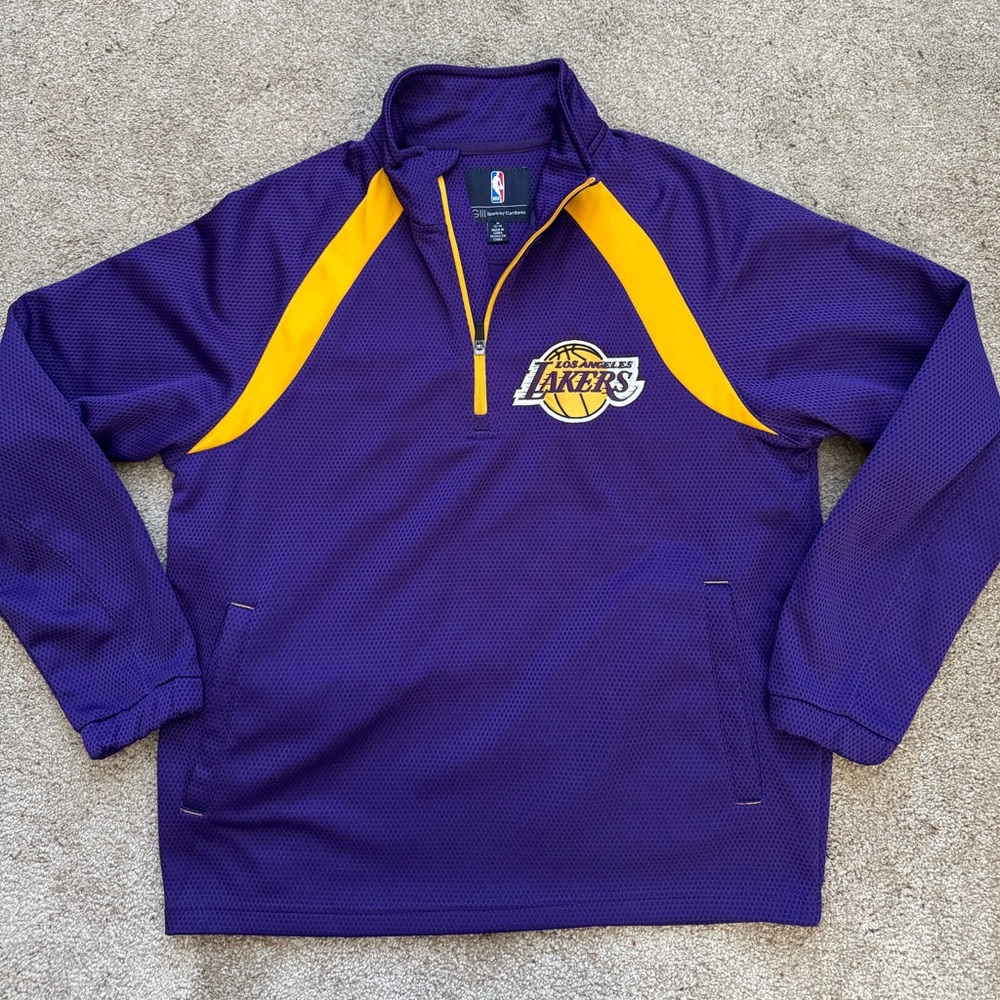 #178 LOS ANGELES LAKERS BASKETBALL QUARTER ZIP UP PULLOVER WARM UP